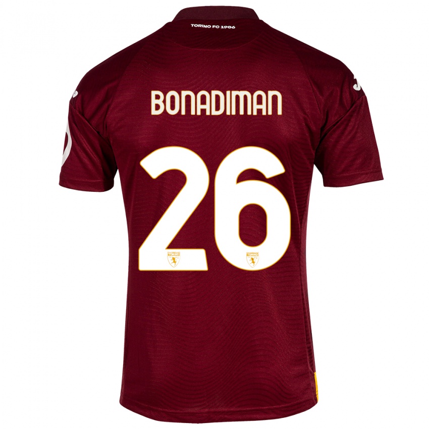 Criança Camisola Matteo Bonadiman #26 Vermelho Escuro Principal 2023/24 Camisa Brasil