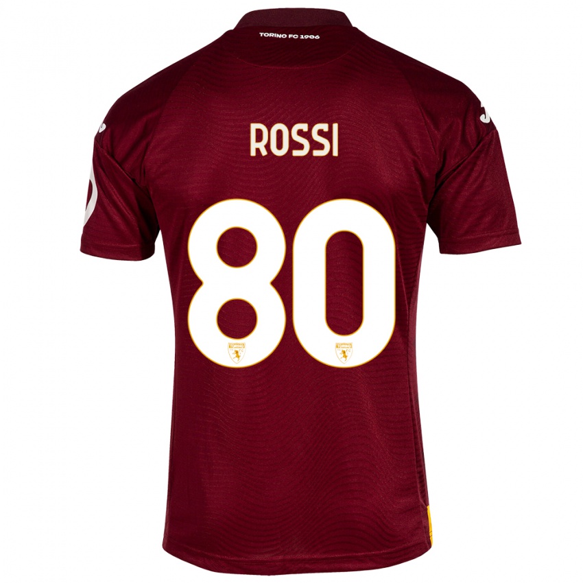 Criança Camisola Simone Rossi #80 Vermelho Escuro Principal 2023/24 Camisa Brasil