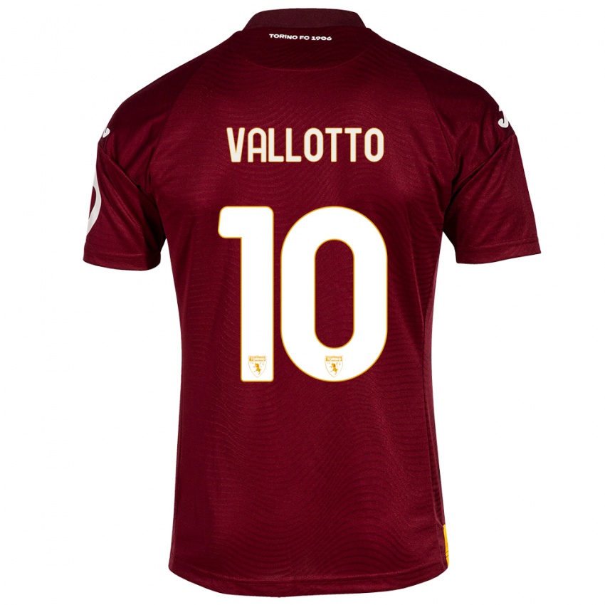 Criança Camisola Greta Vallotto #10 Vermelho Escuro Principal 2023/24 Camisa Brasil