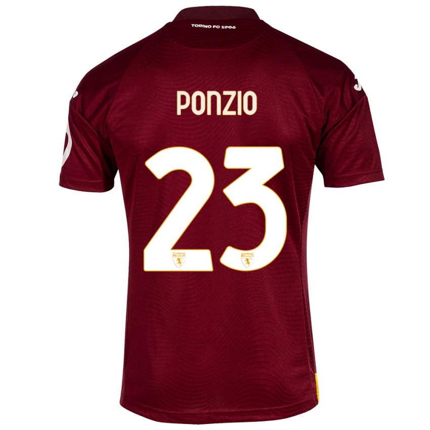 Criança Camisola Erika Ponzio #23 Vermelho Escuro Principal 2023/24 Camisa Brasil