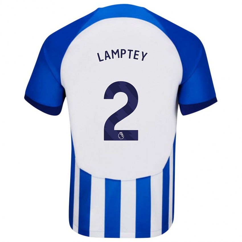 Criança Camisola Tariq Lamptey #2 Azul Principal 2023/24 Camisa Brasil