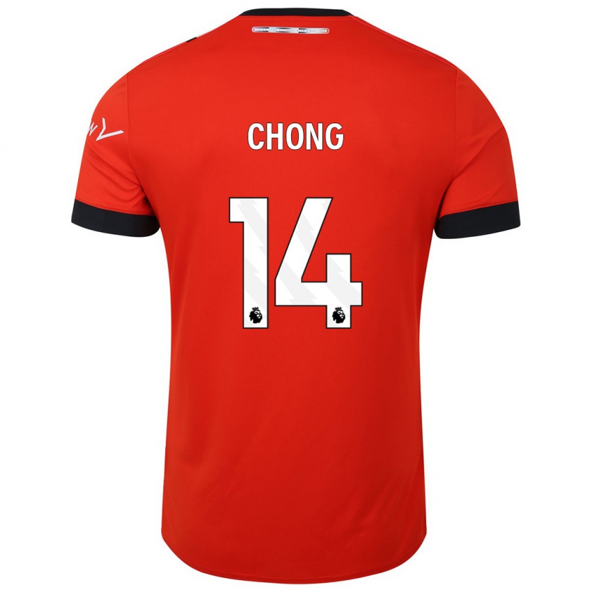 Criança Camisola Tahith Chong #14 Vermelho Principal 2023/24 Camisa Brasil