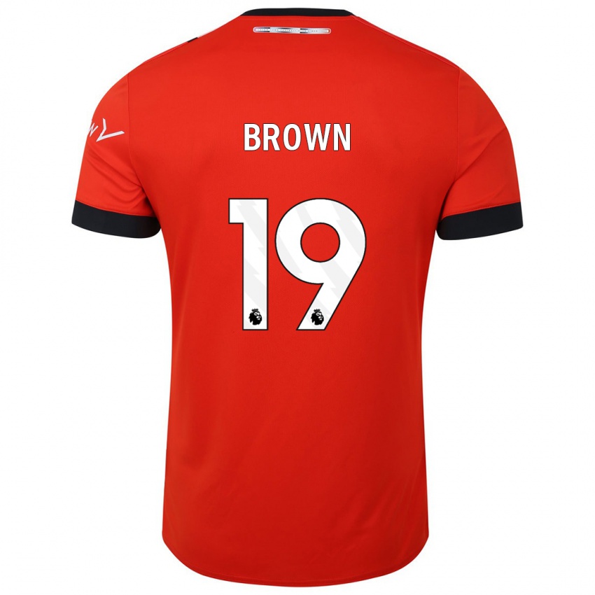 Criança Camisola Jacob Brown #19 Vermelho Principal 2023/24 Camisa Brasil