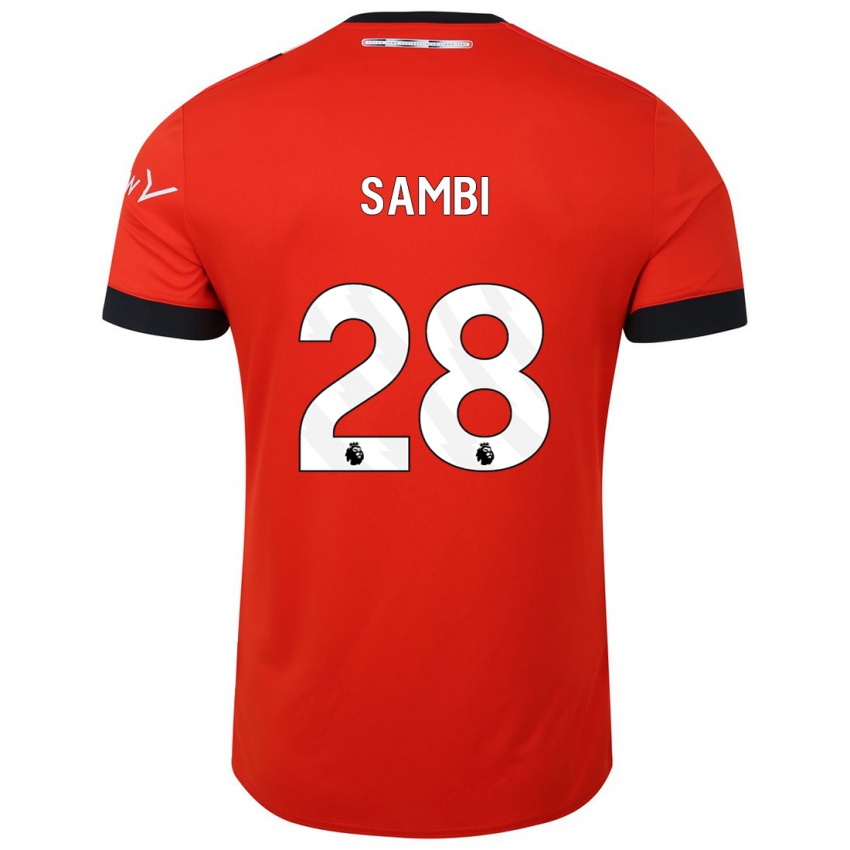 Criança Camisola Albert Sambi Lokonga #28 Vermelho Principal 2023/24 Camisa Brasil