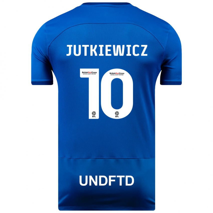 Criança Camisola Lukas Jutkiewicz #10 Azul Principal 2023/24 Camisa Brasil