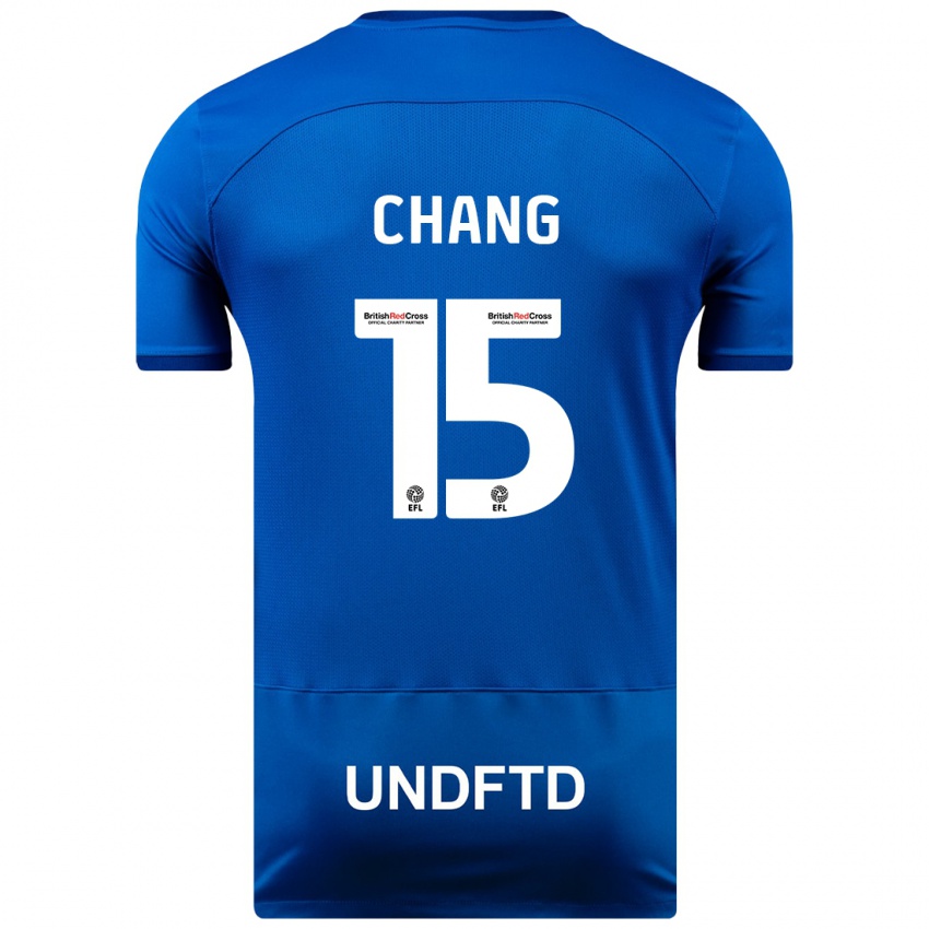 Criança Camisola Alfie Chang #15 Azul Principal 2023/24 Camisa Brasil