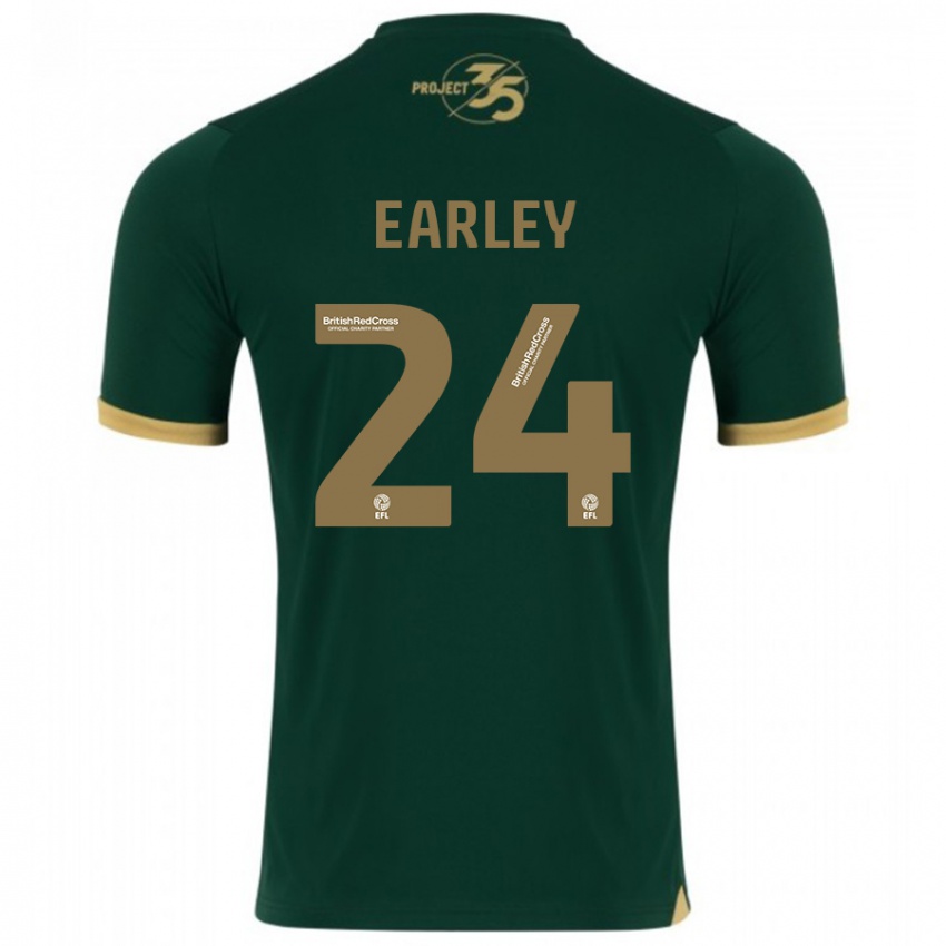 Criança Camisola Saxon Earley #24 Verde Principal 2023/24 Camisa Brasil