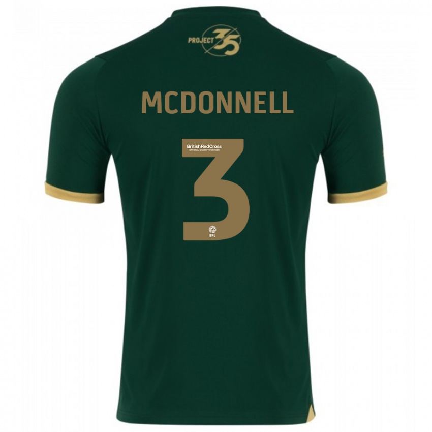 Criança Camisola Rosie Mcdonnell #3 Verde Principal 2023/24 Camisa Brasil