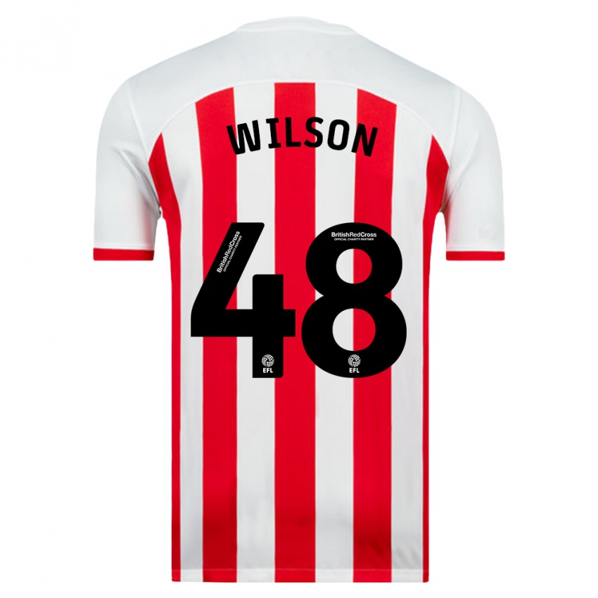 Criança Camisola Callum Wilson #48 Branco Principal 2023/24 Camisa Brasil