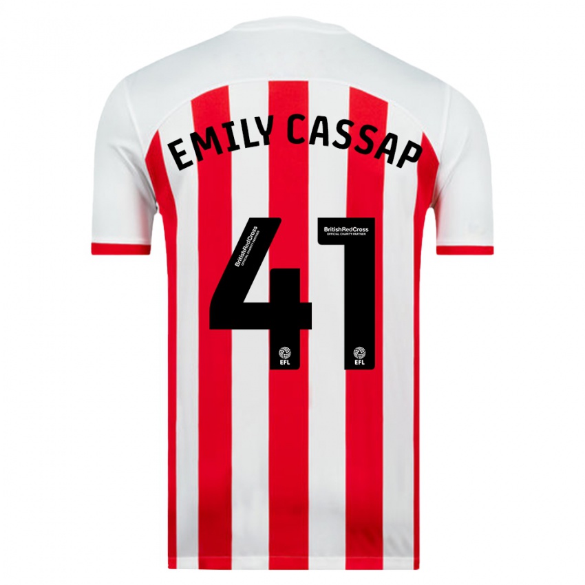 Criança Camisola Emily Cassap #41 Branco Principal 2023/24 Camisa Brasil