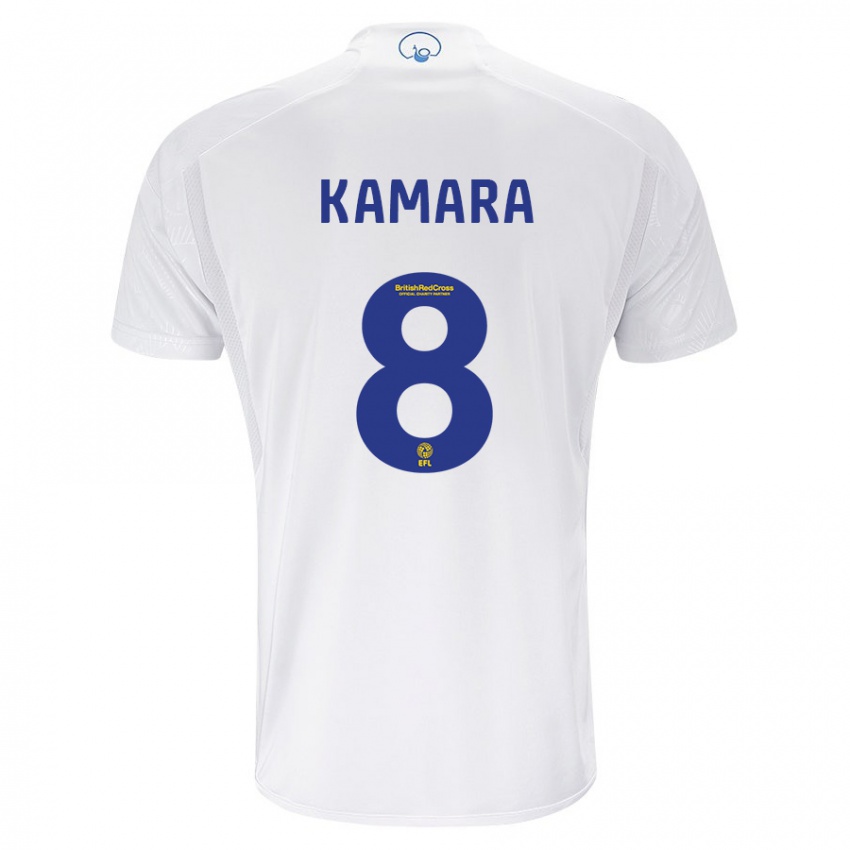 Criança Camisola Glen Kamara #8 Branco Principal 2023/24 Camisa Brasil