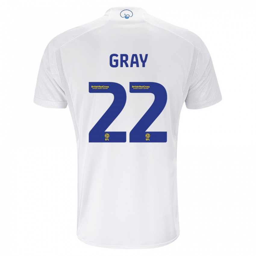 Criança Camisola Archie Gray #22 Branco Principal 2023/24 Camisa Brasil