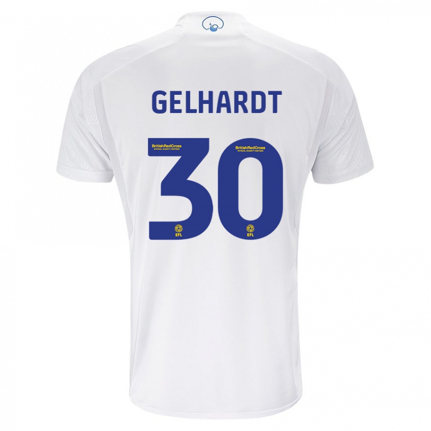 Criança Camisola Joe Gelhardt #30 Branco Principal 2023/24 Camisa Brasil