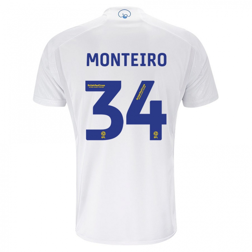 Criança Camisola Diogo Monteiro #34 Branco Principal 2023/24 Camisa Brasil