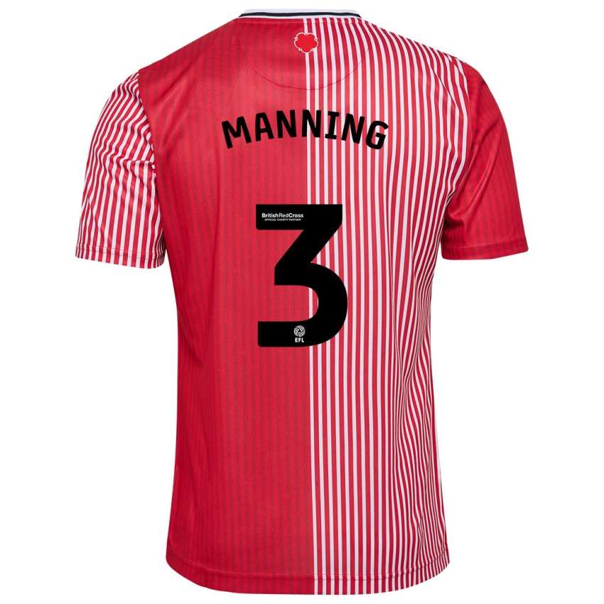 Criança Camisola Ryan Manning #3 Vermelho Principal 2023/24 Camisa Brasil