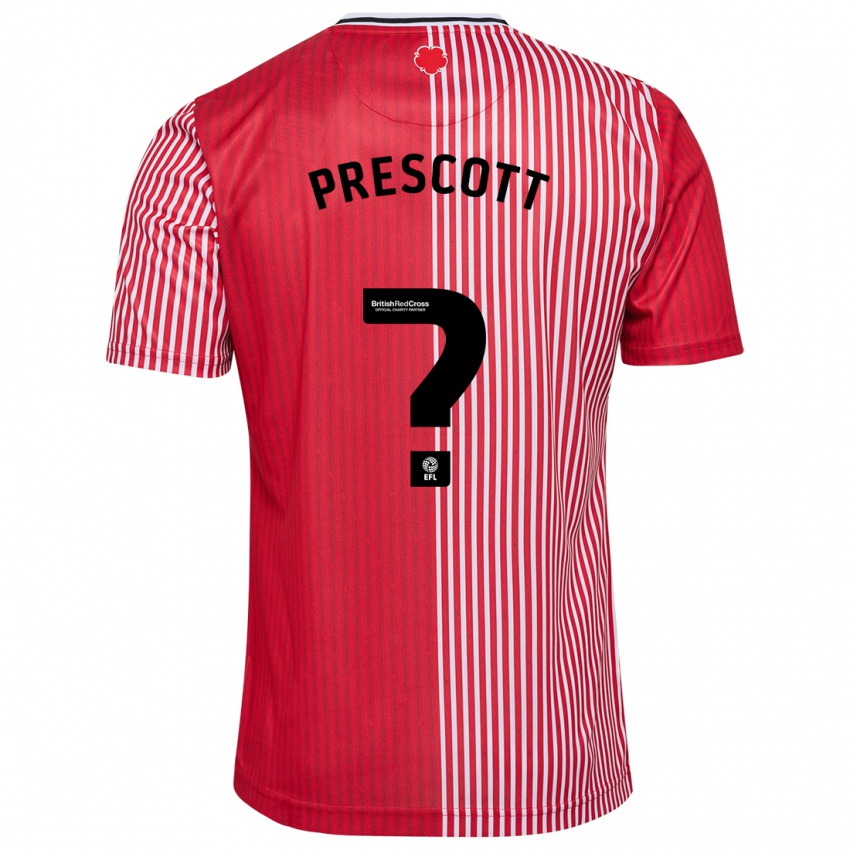 Criança Camisola Alfie Prescott #0 Vermelho Principal 2023/24 Camisa Brasil