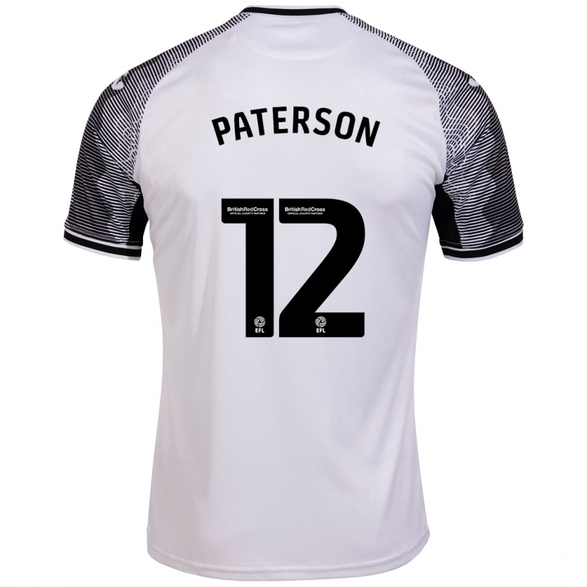 Criança Camisola Jamie Paterson #12 Branco Principal 2023/24 Camisa Brasil