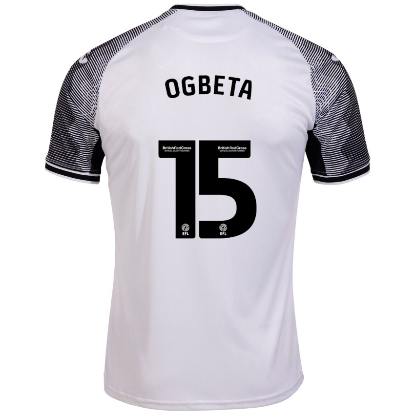 Criança Camisola Nathanael Ogbeta #15 Branco Principal 2023/24 Camisa Brasil