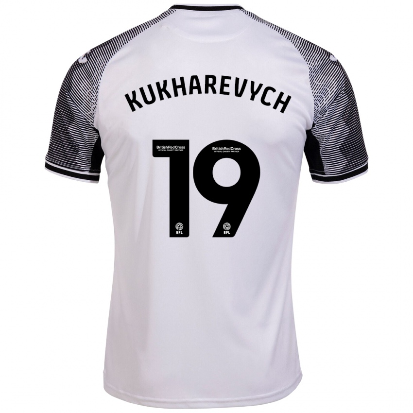 Criança Camisola Mykola Kukharevych #19 Branco Principal 2023/24 Camisa Brasil