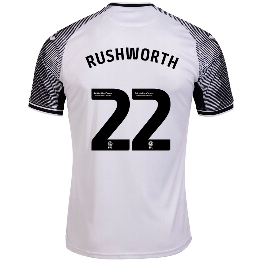 Criança Camisola Carl Rushworth #22 Branco Principal 2023/24 Camisa Brasil