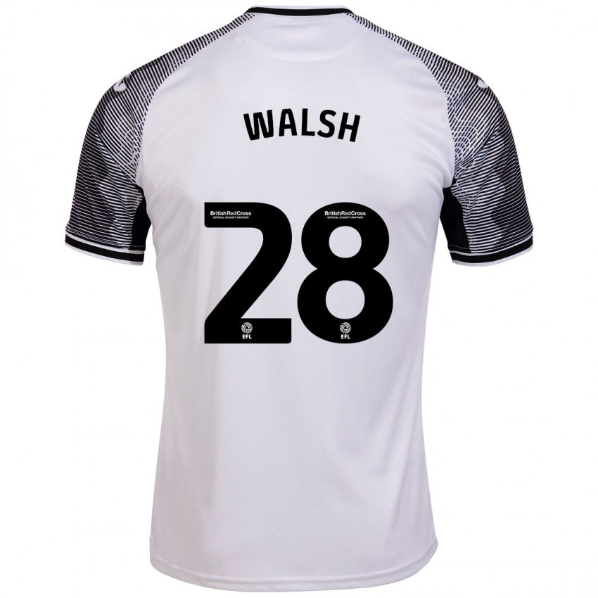 Criança Camisola Liam Walsh #28 Branco Principal 2023/24 Camisa Brasil