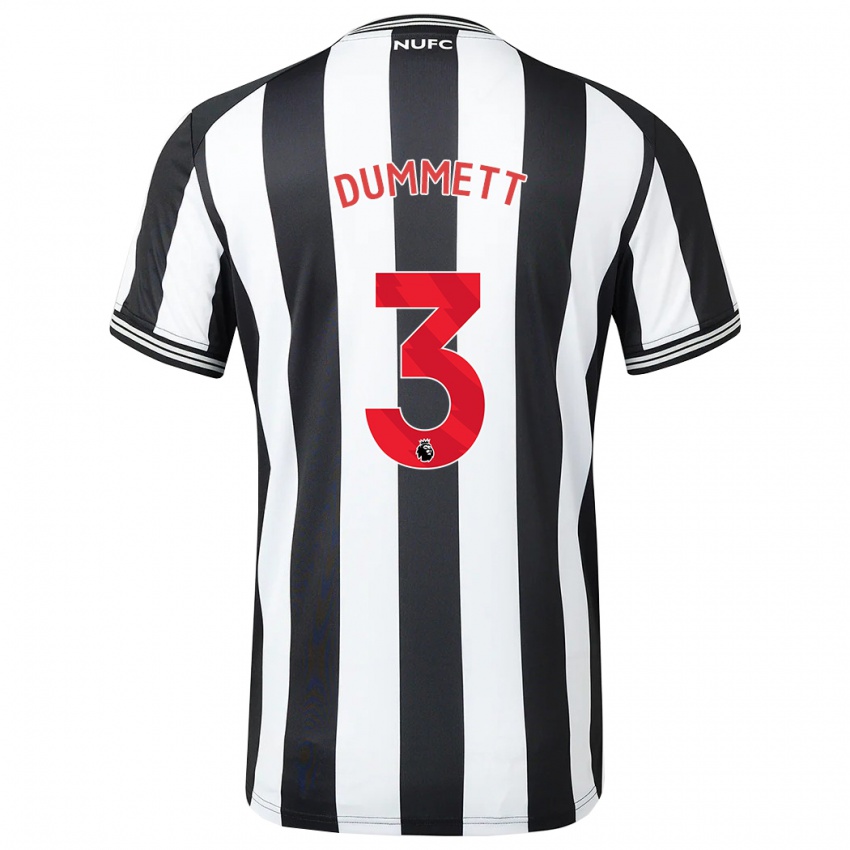 Criança Camisola Paul Dummett #3 Preto Branco Principal 2023/24 Camisa Brasil