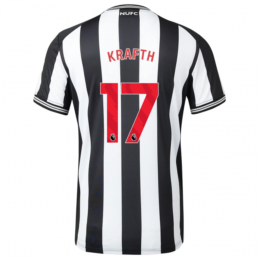 Criança Camisola Emil Krafth #17 Preto Branco Principal 2023/24 Camisa Brasil