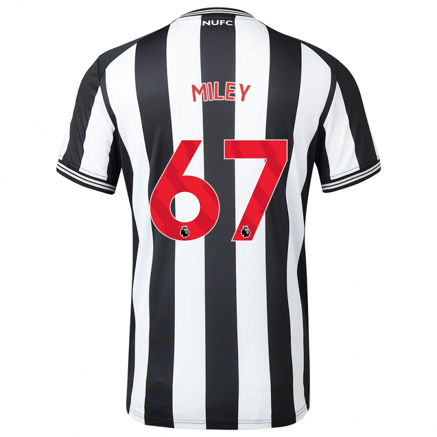 Criança Camisola Lewis Miley #67 Preto Branco Principal 2023/24 Camisa Brasil