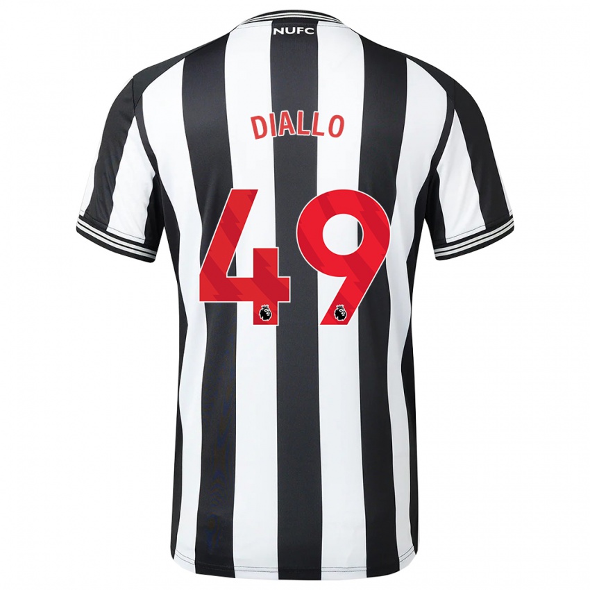 Criança Camisola Amadou Diallo #49 Preto Branco Principal 2023/24 Camisa Brasil