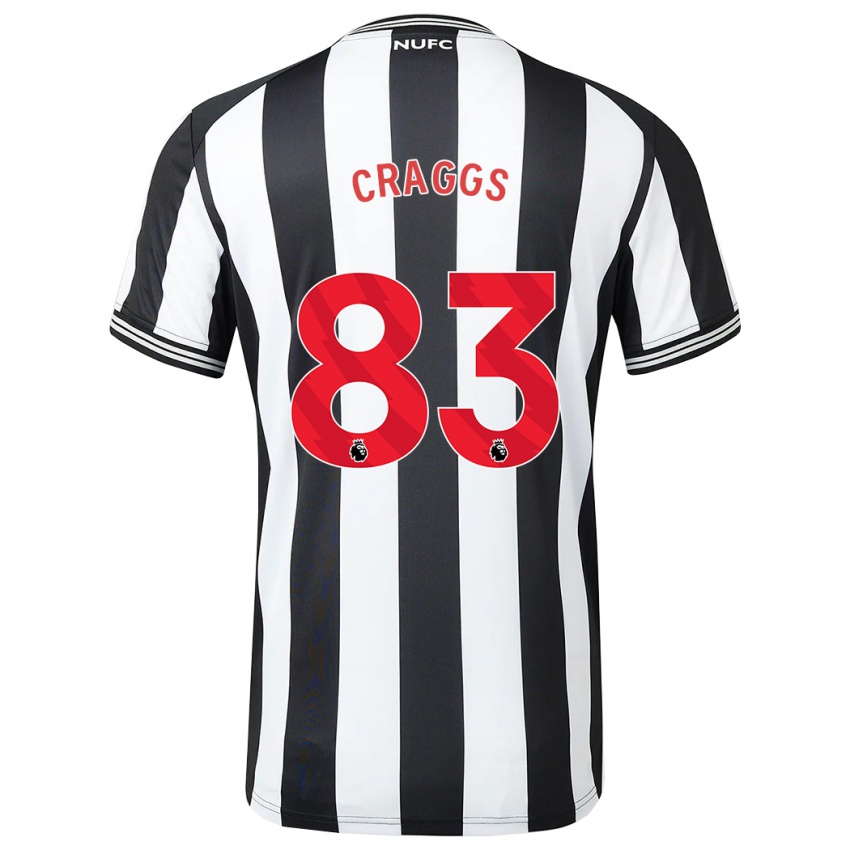 Criança Camisola Luke Craggs #83 Preto Branco Principal 2023/24 Camisa Brasil