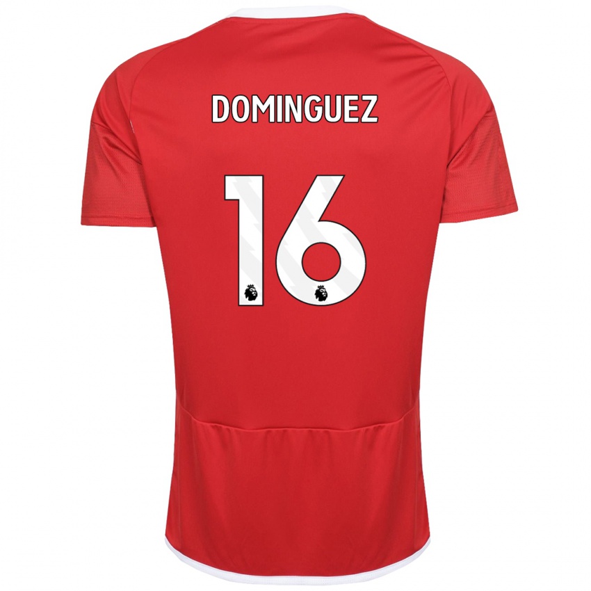 Criança Camisola Nicolás Domínguez #16 Vermelho Principal 2023/24 Camisa Brasil