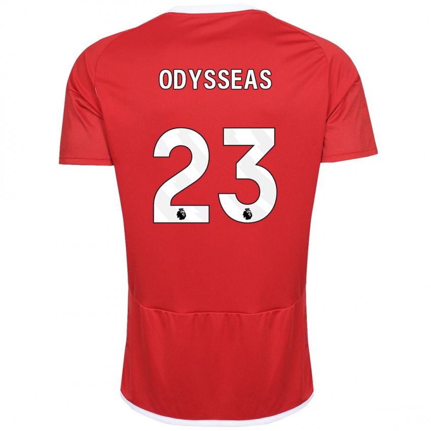 Criança Camisola Odysseas Vlachodimos #23 Vermelho Principal 2023/24 Camisa Brasil