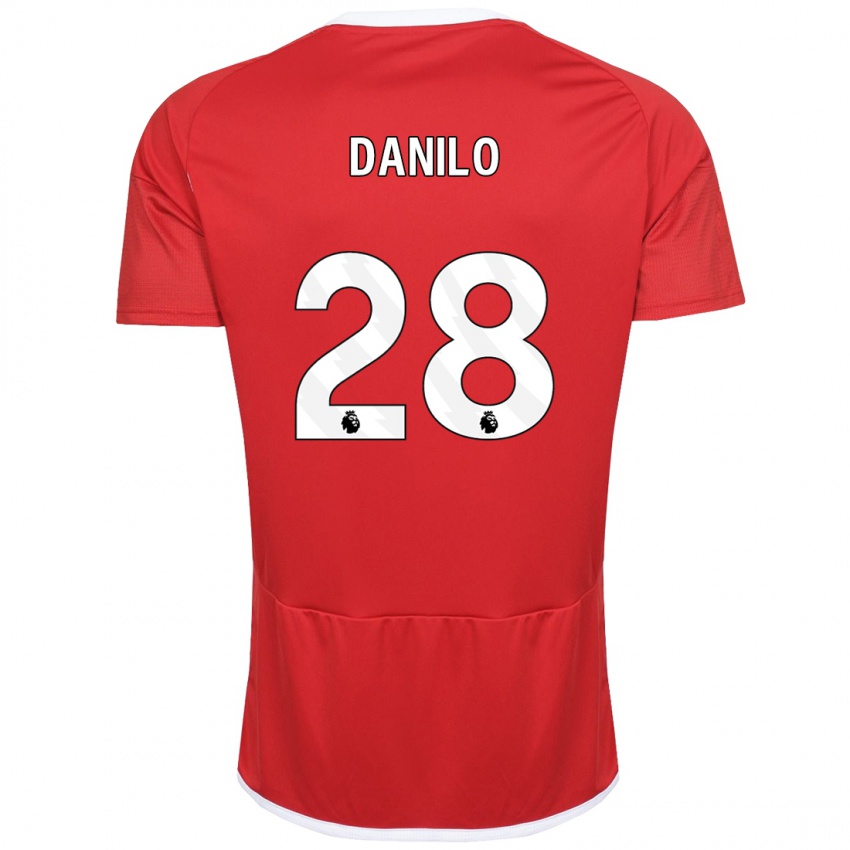 Criança Camisola Danilo #28 Vermelho Principal 2023/24 Camisa Brasil