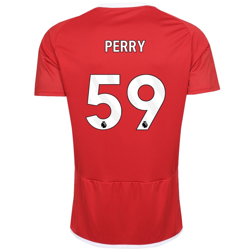 Criança Camisola Ben Perry #59 Vermelho Principal 2023/24 Camisa Brasil