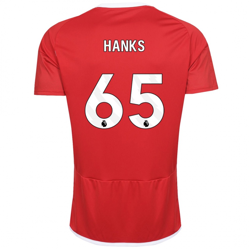 Criança Camisola Justin Hanks #65 Vermelho Principal 2023/24 Camisa Brasil