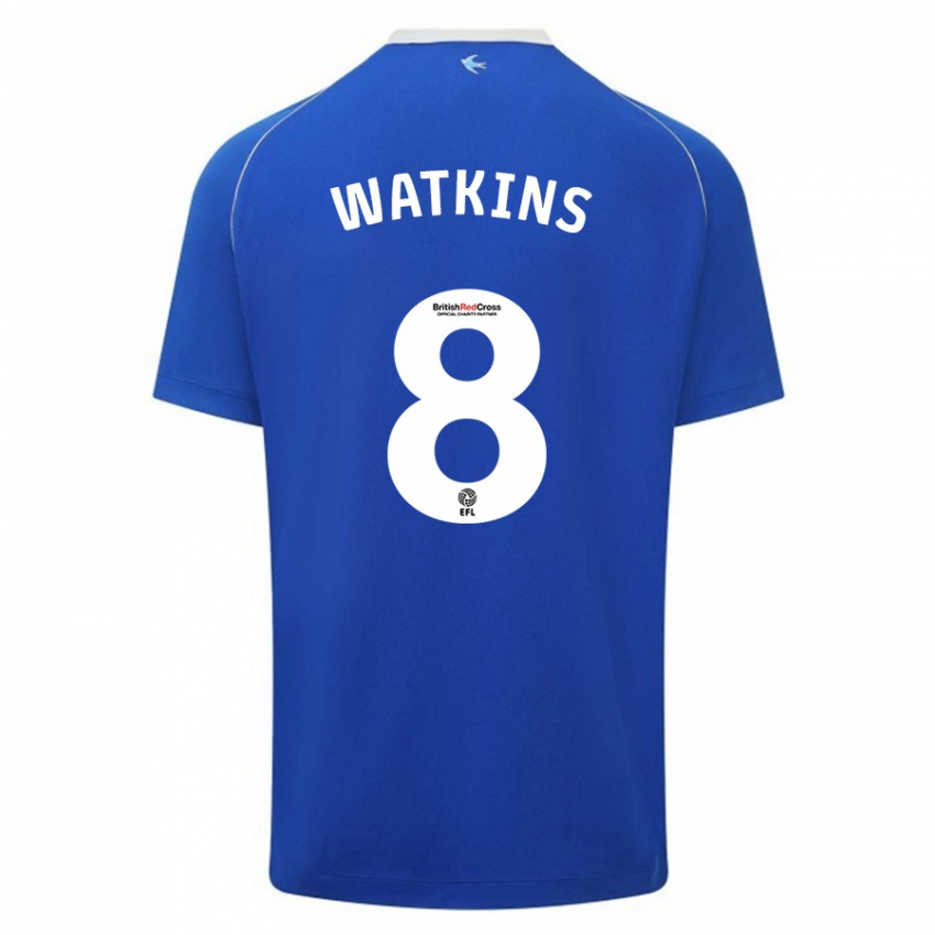 Criança Camisola Seren Watkins #8 Azul Principal 2023/24 Camisa Brasil