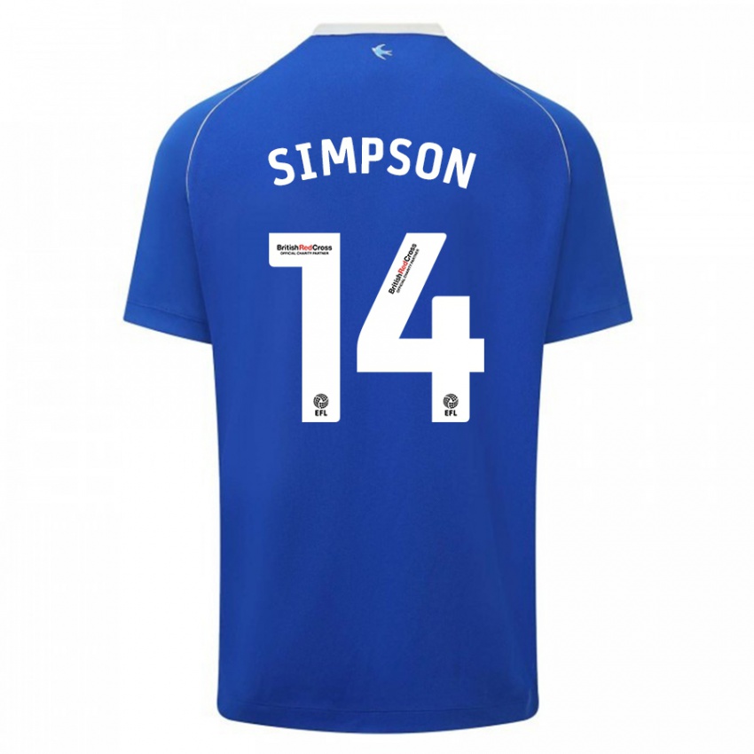 Criança Camisola Jasmine Simpson #14 Azul Principal 2023/24 Camisa Brasil