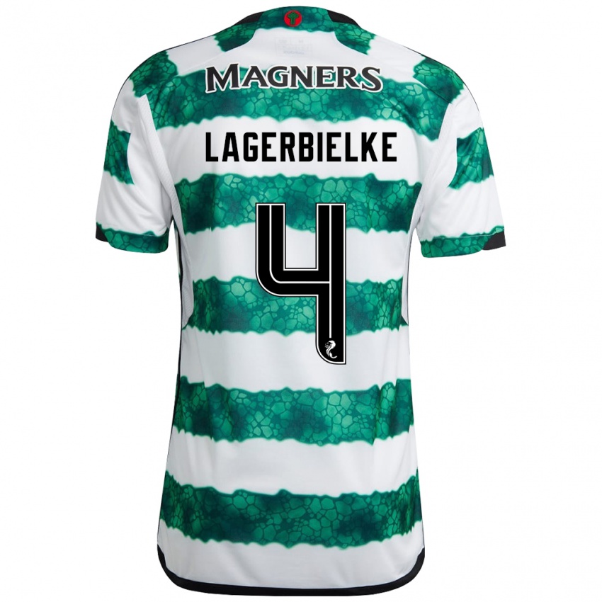 Criança Camisola Gustaf Lagerbielke #4 Verde Principal 2023/24 Camisa Brasil