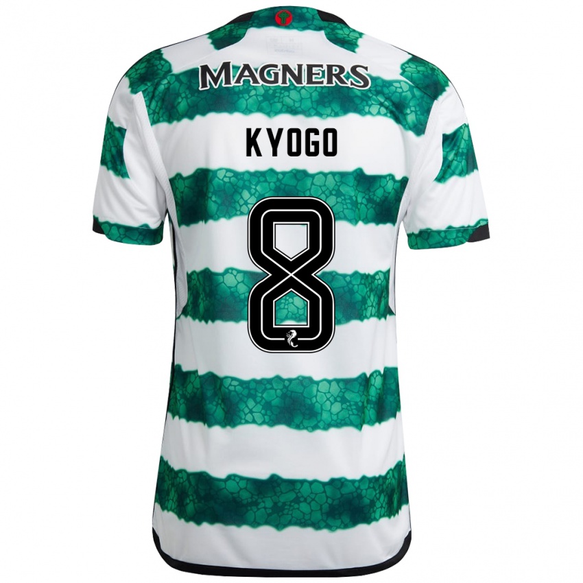 Criança Camisola Kyogo Furuhashi #8 Verde Principal 2023/24 Camisa Brasil