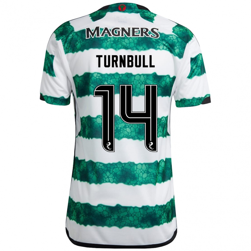 Criança Camisola David Turnbull #14 Verde Principal 2023/24 Camisa Brasil