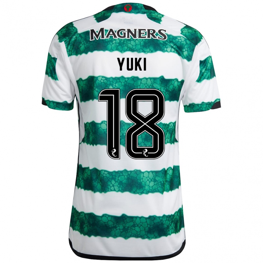 Criança Camisola Yuki Kobayashi #18 Verde Principal 2023/24 Camisa Brasil