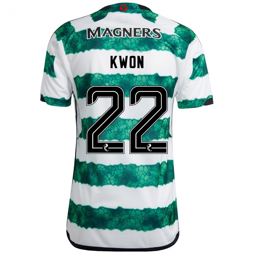 Criança Camisola Hyeok-Kyu Kwon #22 Verde Principal 2023/24 Camisa Brasil