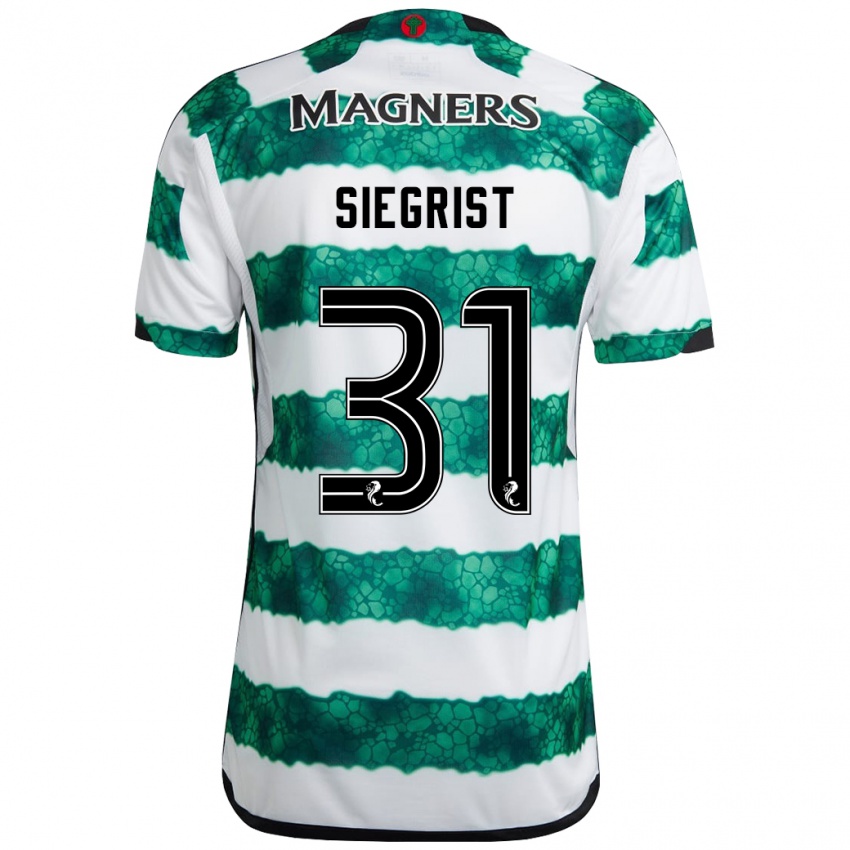 Criança Camisola Benjamin Siegrist #31 Verde Principal 2023/24 Camisa Brasil