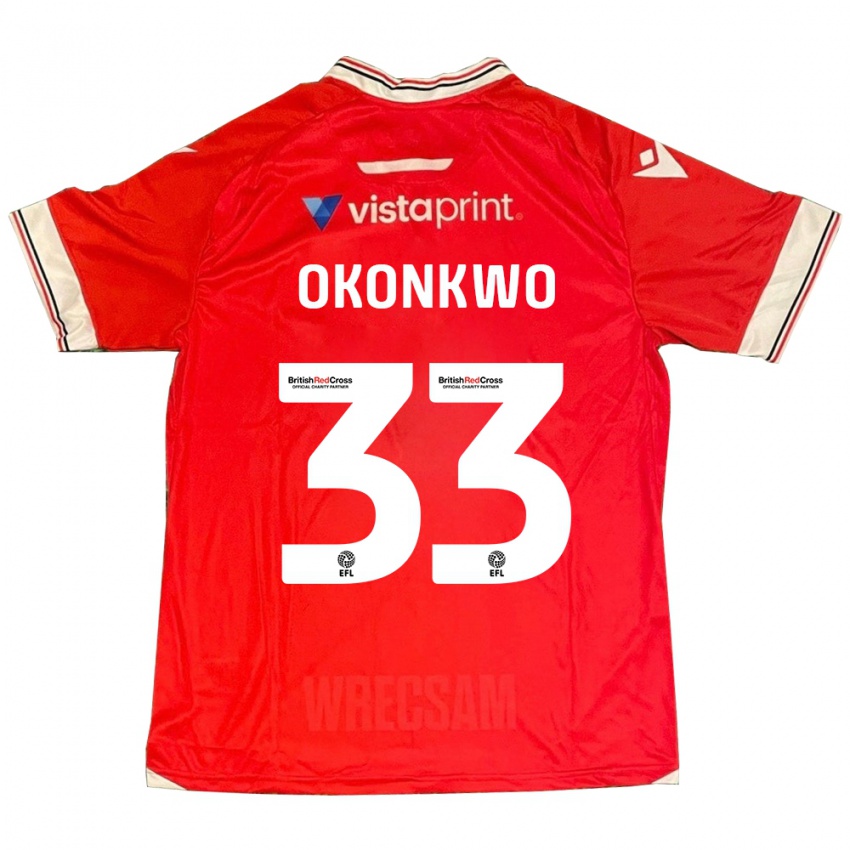 Criança Camisola Arthur Okonkwo #33 Vermelho Principal 2023/24 Camisa Brasil