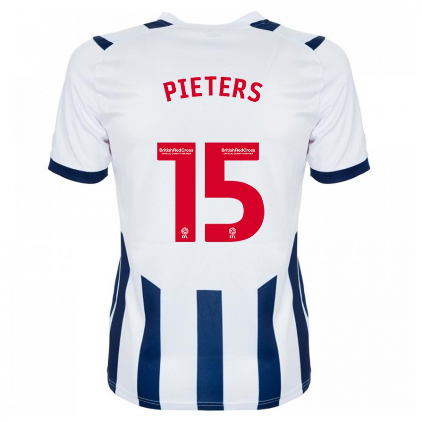 Criança Camisola Erik Pieters #15 Branco Principal 2023/24 Camisa Brasil