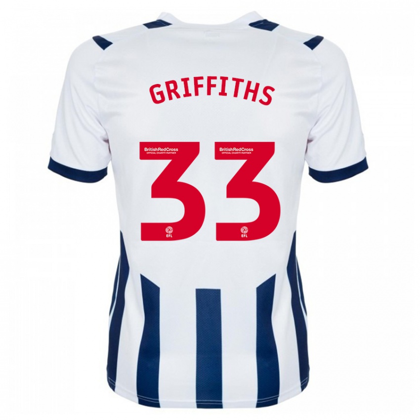 Criança Camisola Josh Griffiths #33 Branco Principal 2023/24 Camisa Brasil