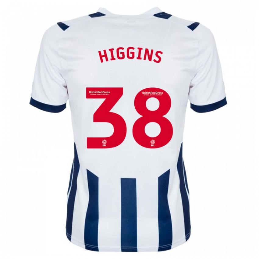 Criança Camisola Akeel Higgins #38 Branco Principal 2023/24 Camisa Brasil