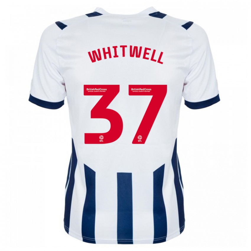 Criança Camisola Harry Whitwell #37 Branco Principal 2023/24 Camisa Brasil