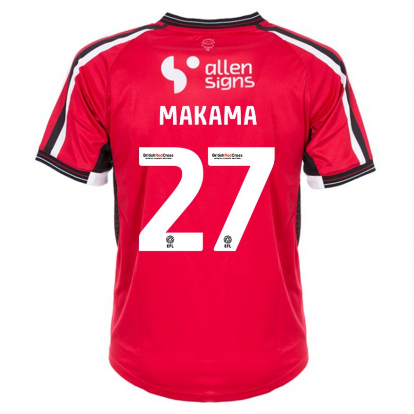 Criança Camisola Jovon Makama #27 Vermelho Principal 2023/24 Camisa Brasil