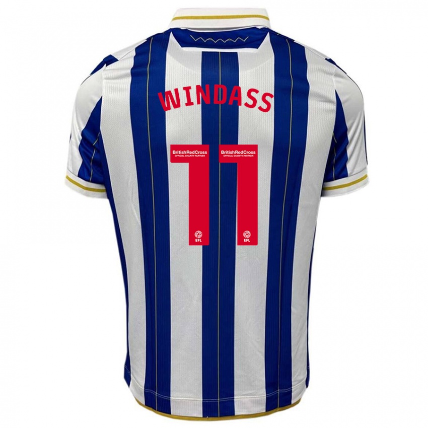 Criança Camisola Josh Windass #11 Branco Azulado Principal 2023/24 Camisa Brasil